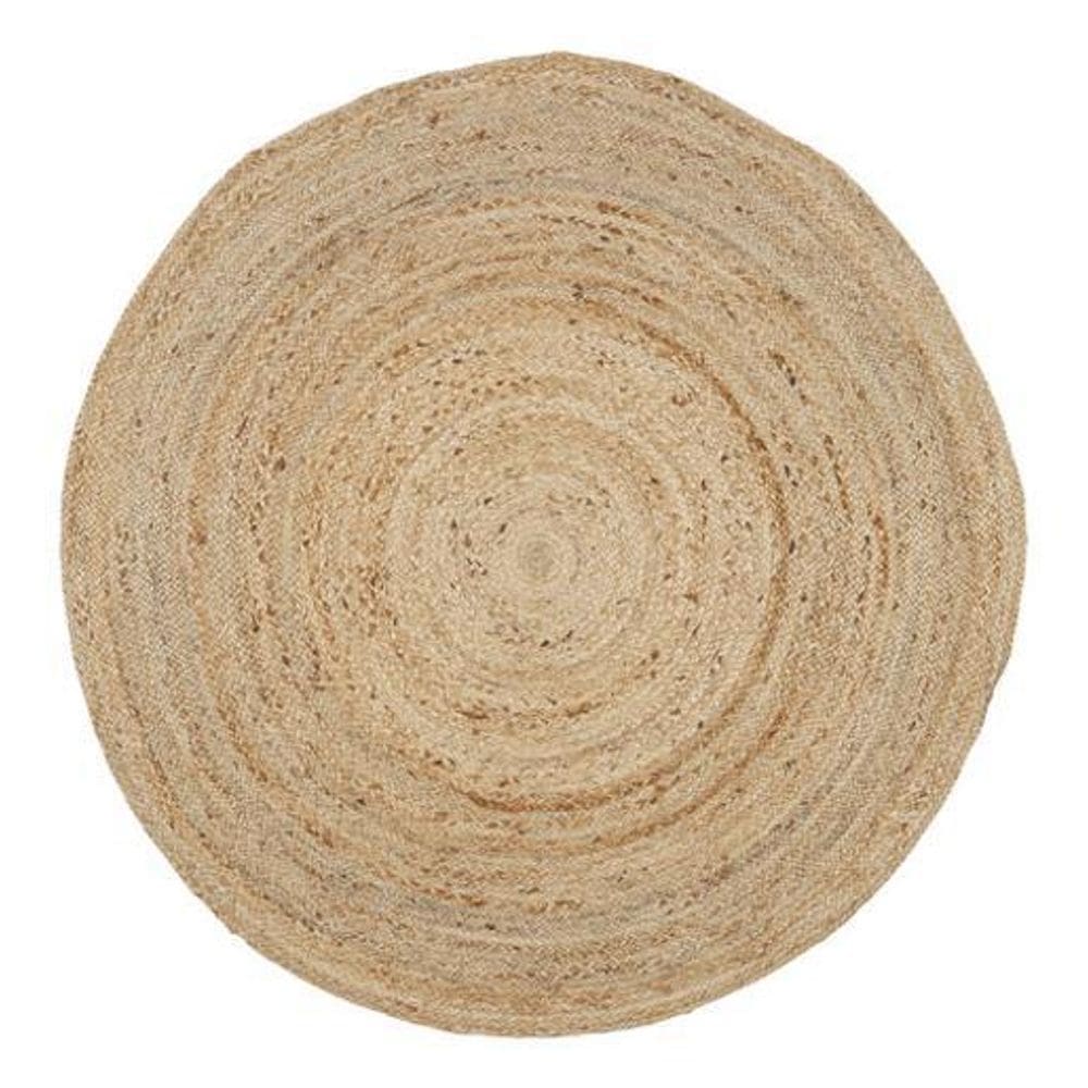 Tapete Liso Redondo Juta Bege 150X150 Cm Inspire