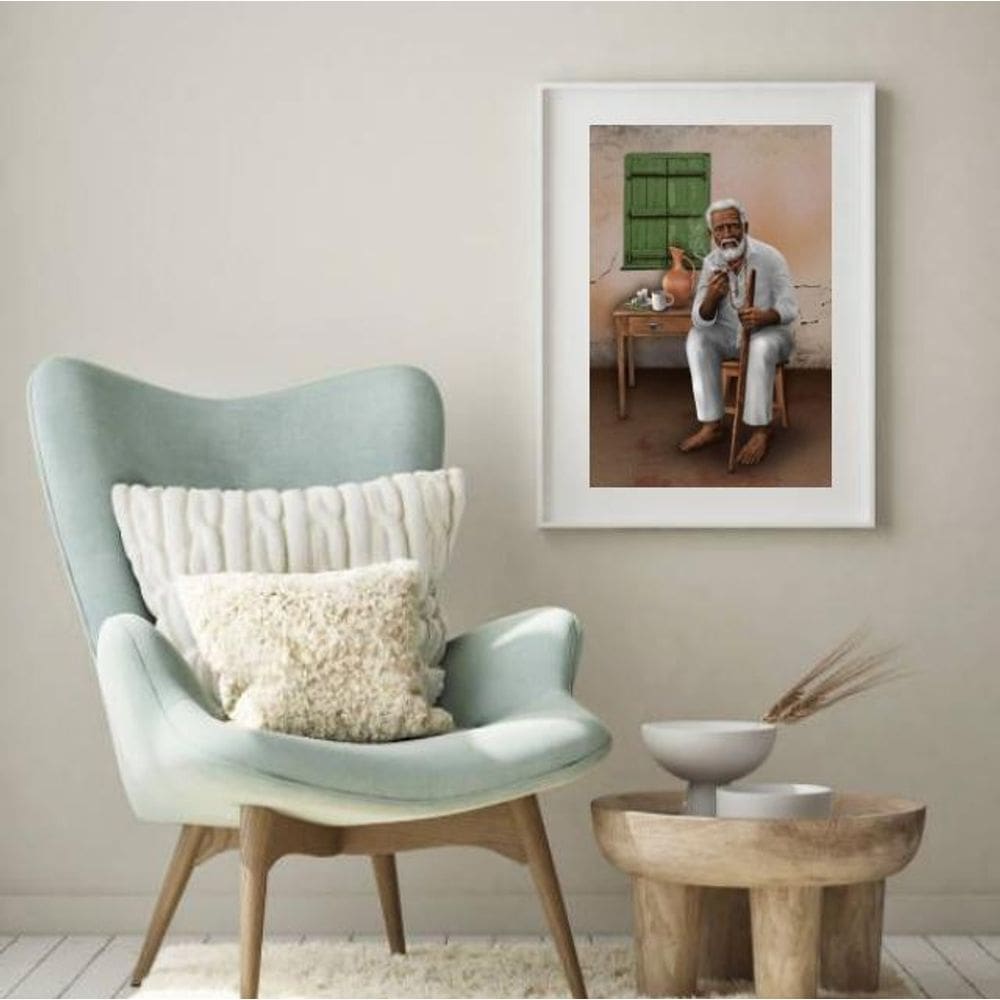 Quadro Umbanda Preto Velho - 60X48Cm