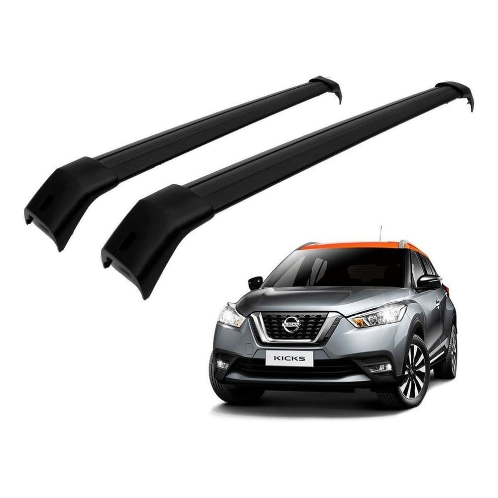 Travessa Teto Rack Nissan Kicks 2016 Em Diante Cor Preto
