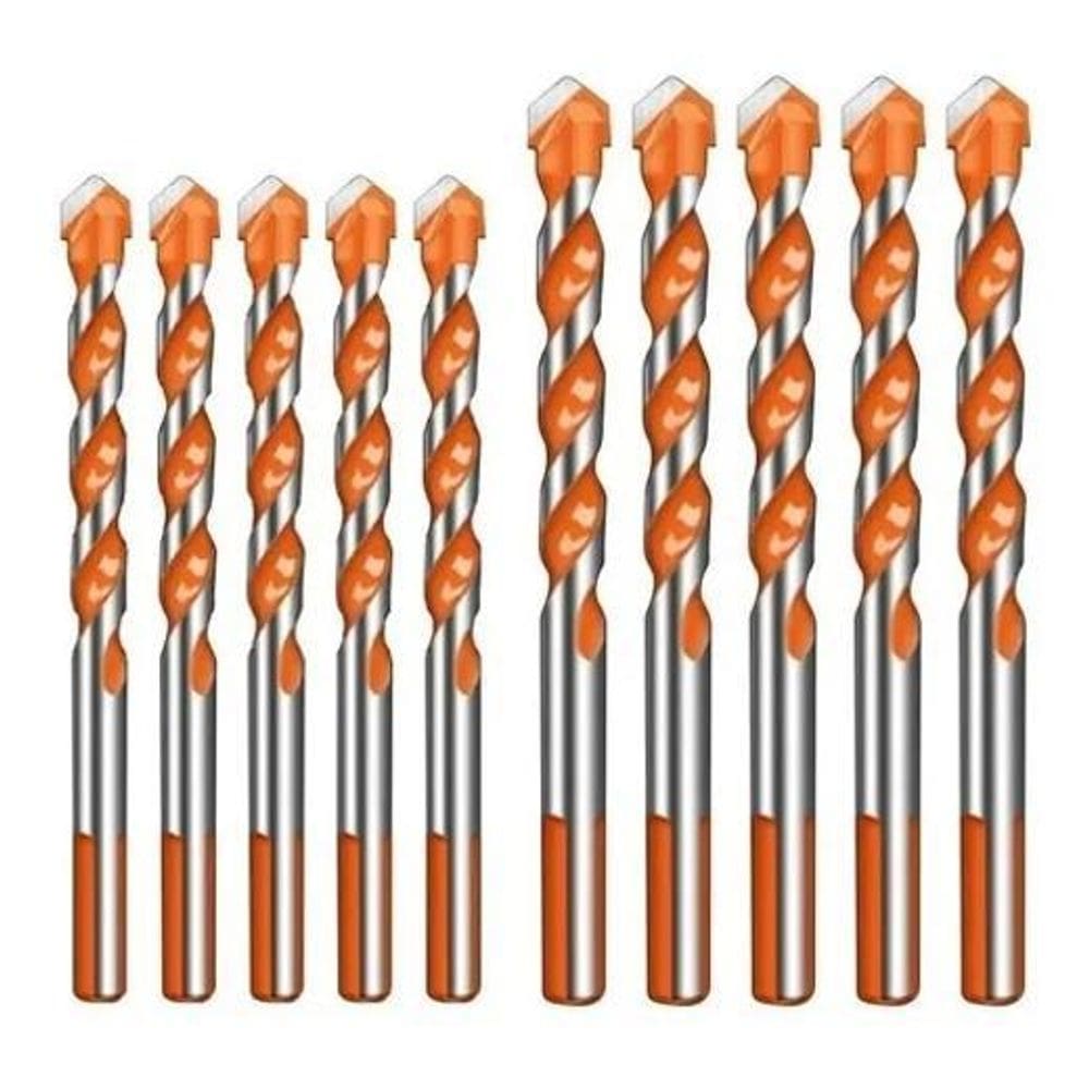 Broca De Torção Triangular Fura Tudo 6Mm 8Mm Kit 10 Unidades