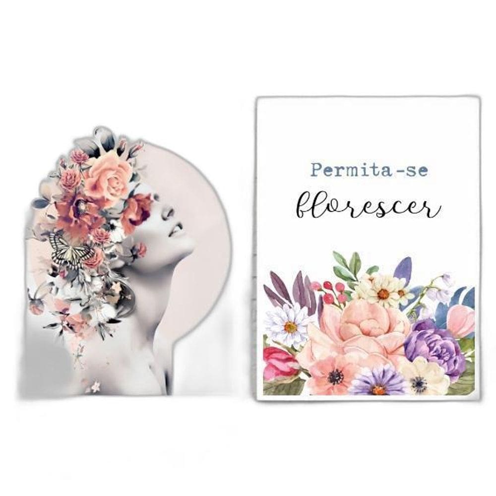 Kit 2 Quadros Mulher Permita-Se Florescer 24X18Cm - Vidro
