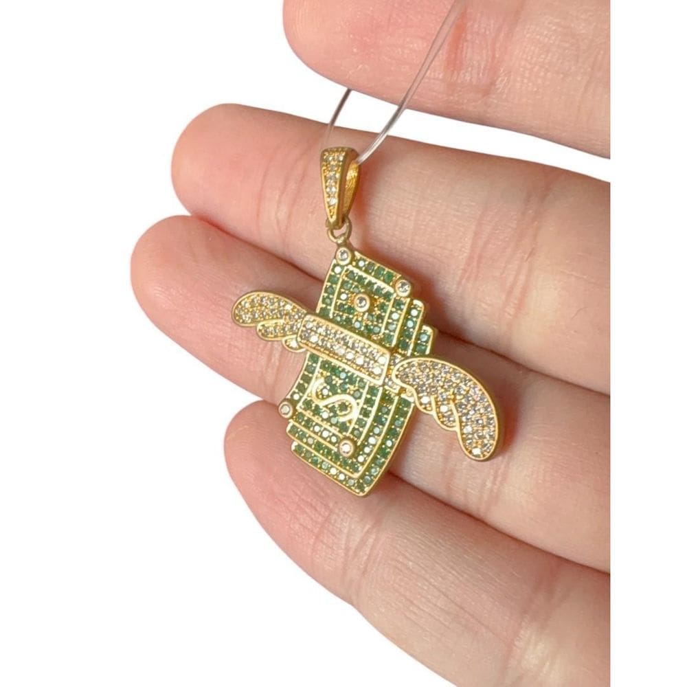 Pingente Dinheiro  P  - Banhado A Ouro 18K