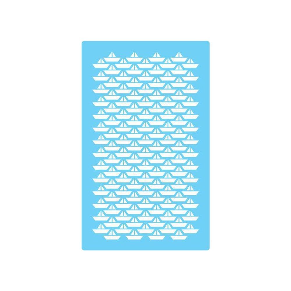 Stencil De Parede Tamako Estampa Barcos - 55X90Cm - Ref 495