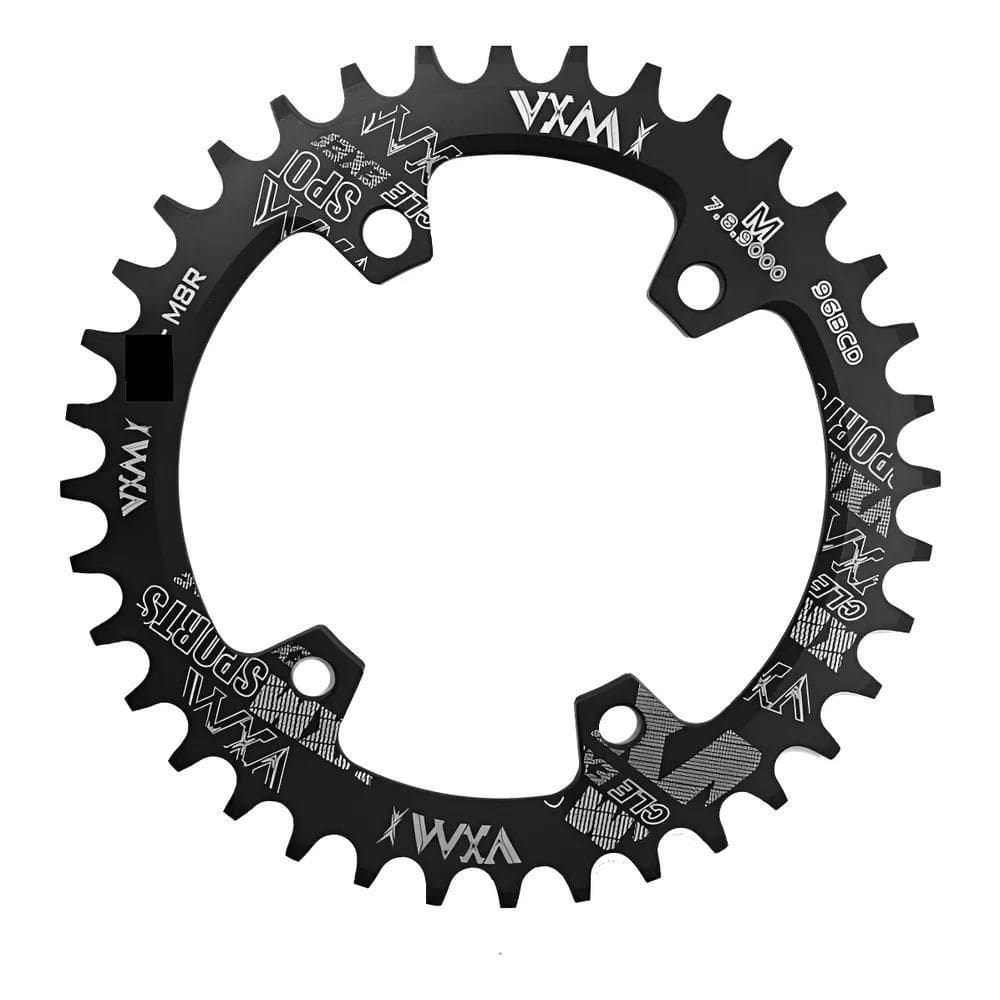 Coroa Unica Bcd 96 Assimétrica Mtb Preta Nar Preto 38T