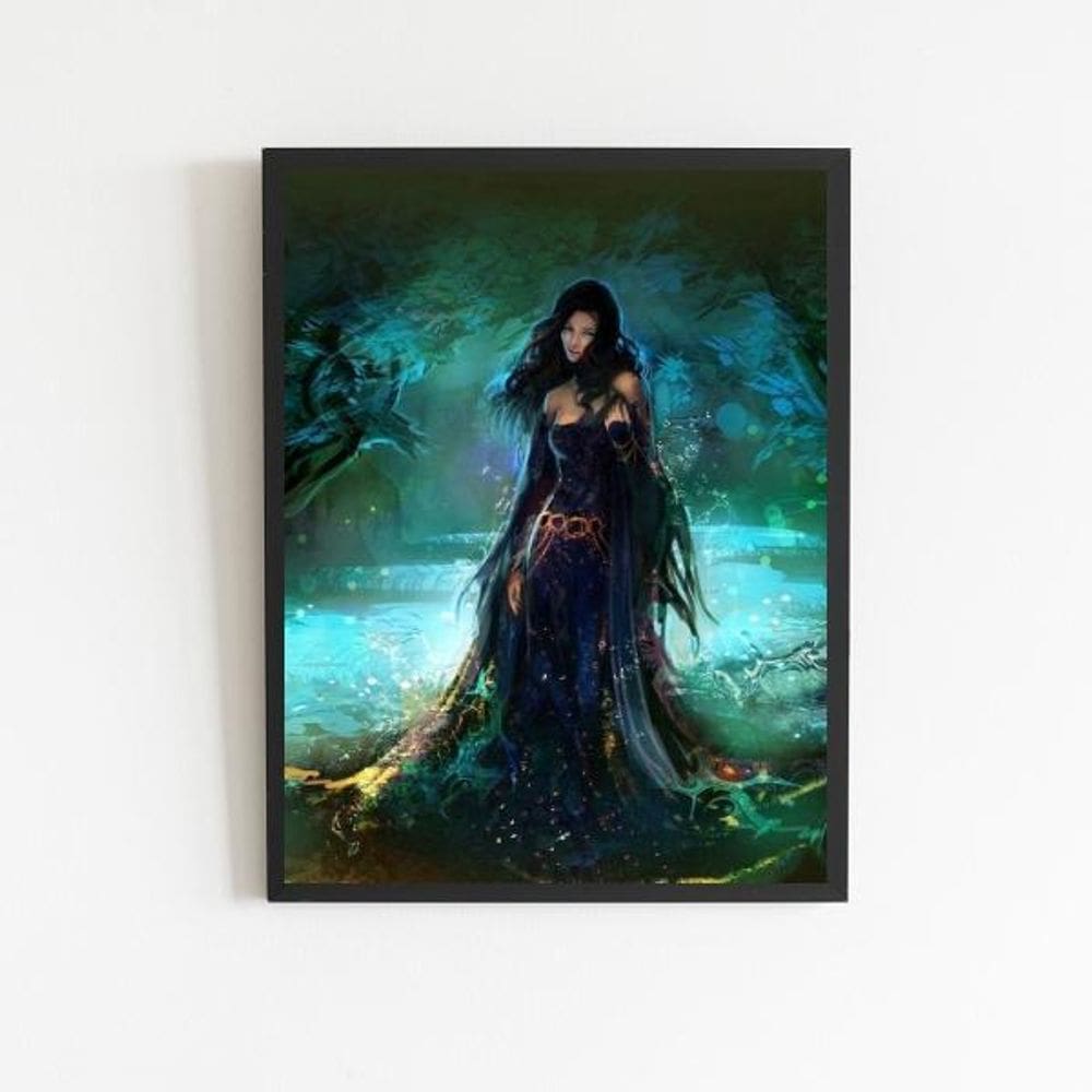 Quadro Pombagira Menina Do Mar 33X24Cm - Com Vidro Preta