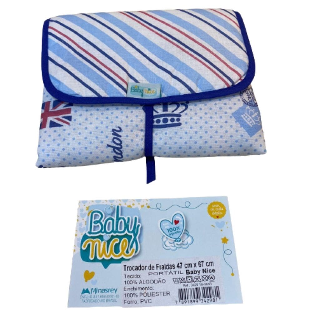 Trocador De Fraldas Portatil Baby Nice 47Cm X 67Cm London