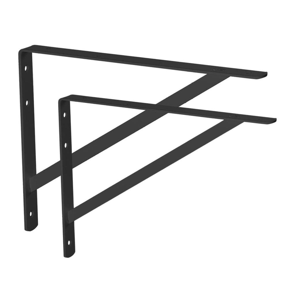 Par Mão Francesa 50Cm Multivisão Mfl50 Preta Suporta 45Kg