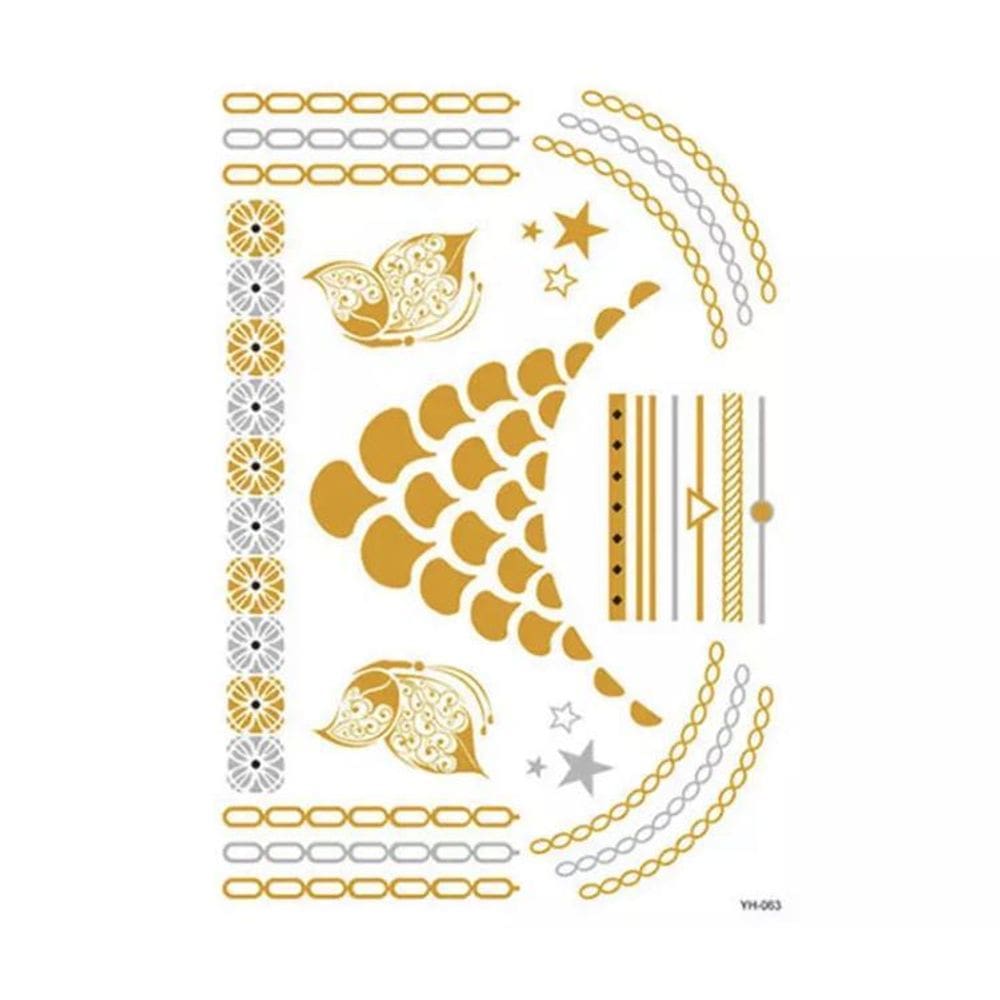 Cartela Tatuagem Fake Temporária Borboleta Metálico X3631