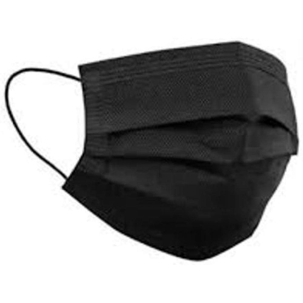 Máscara Tripla Preta Com Elástico 50 Unidades Olimed