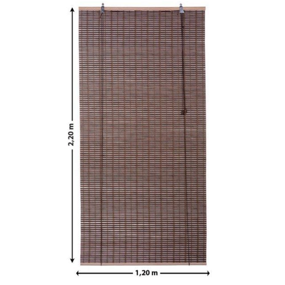 Persiana Bambu Rolo Marrom 120 L X 220 A Cm Cortina Madeira