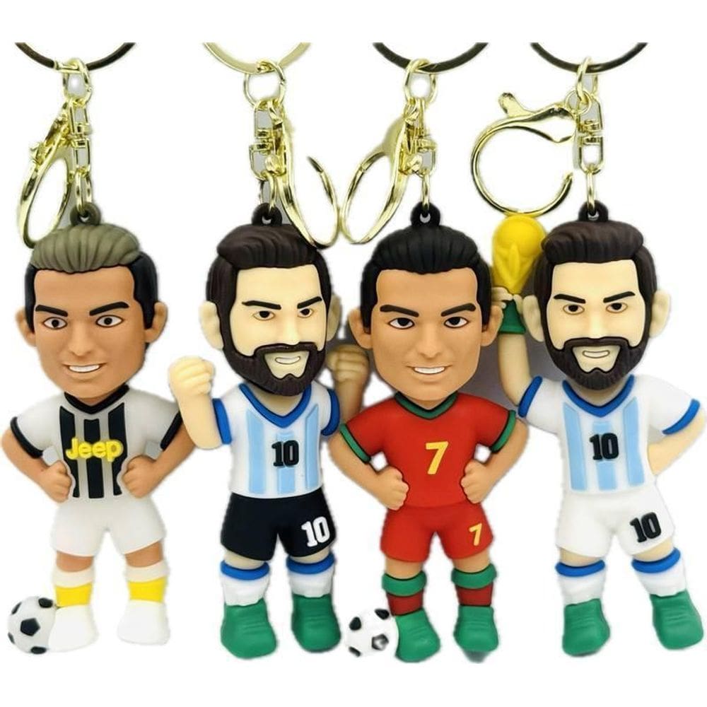 Chaveiro Divertido Futebol Kit Com 4 Unidades