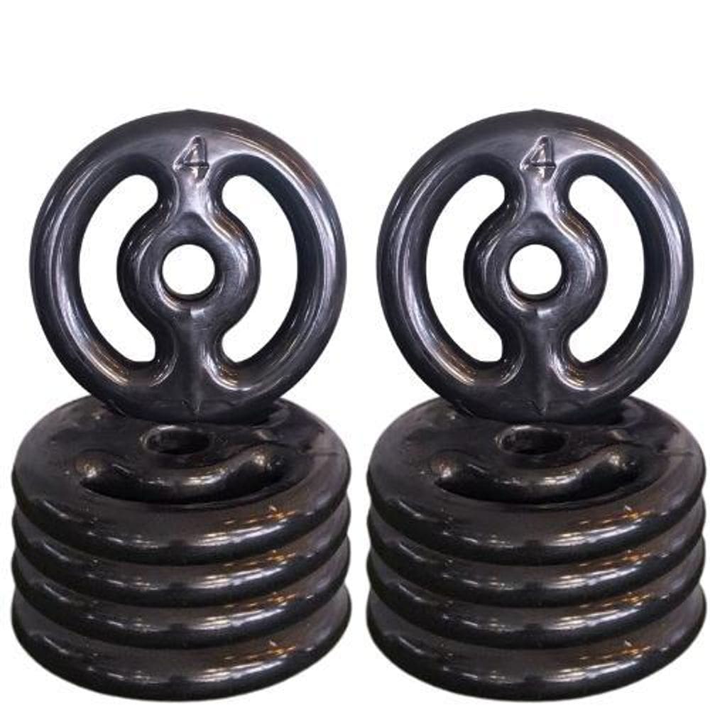 Kit 10X Anilhas Emborrachada 04Kg