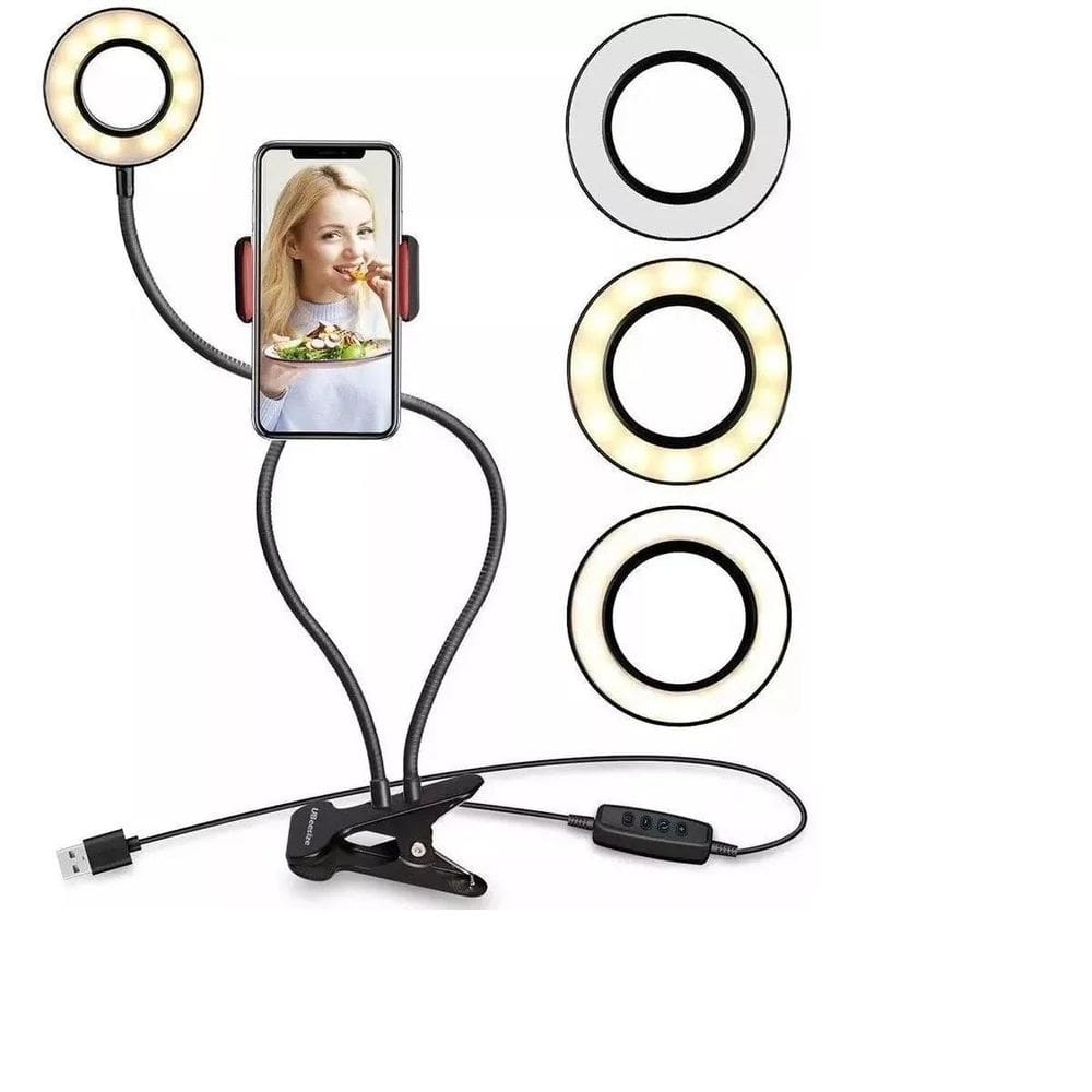 Ring Light Suporte Prender Celular Iluminação Foto E Video