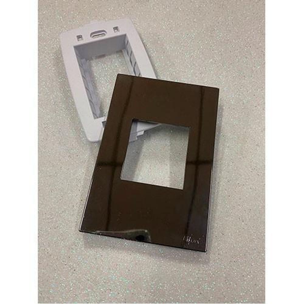 Placa 2 Modulos Juntos Com Suporte 4X2 Recta Espelhada Gloss