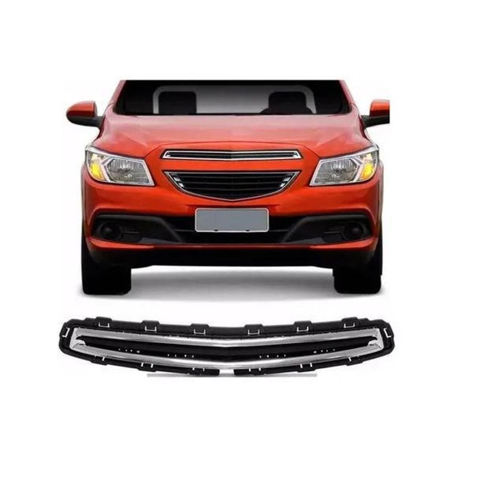 Grade Superior Preta Friso Cromado Onix 12 16 Prisma 13 16