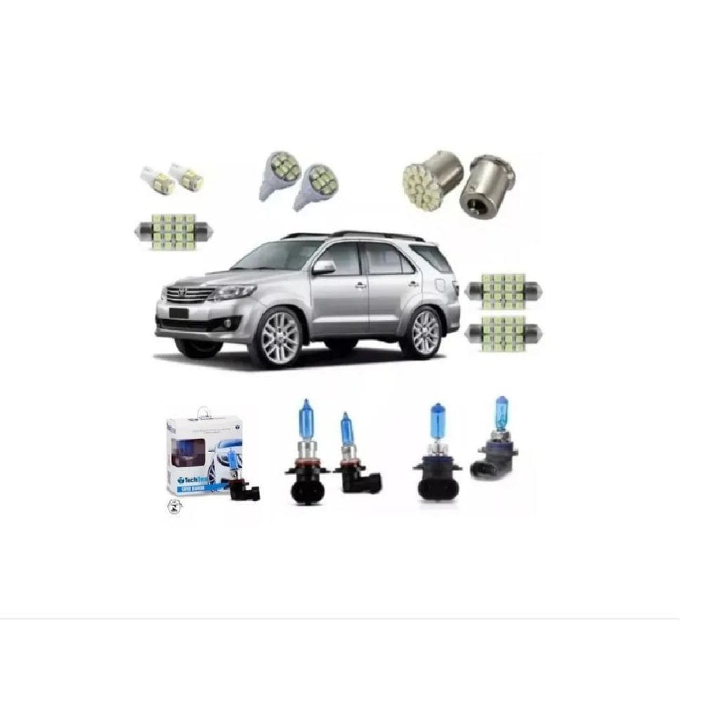 Kit Lâmpada Super Branca Farol Hilux Sw4 Farol Duplo