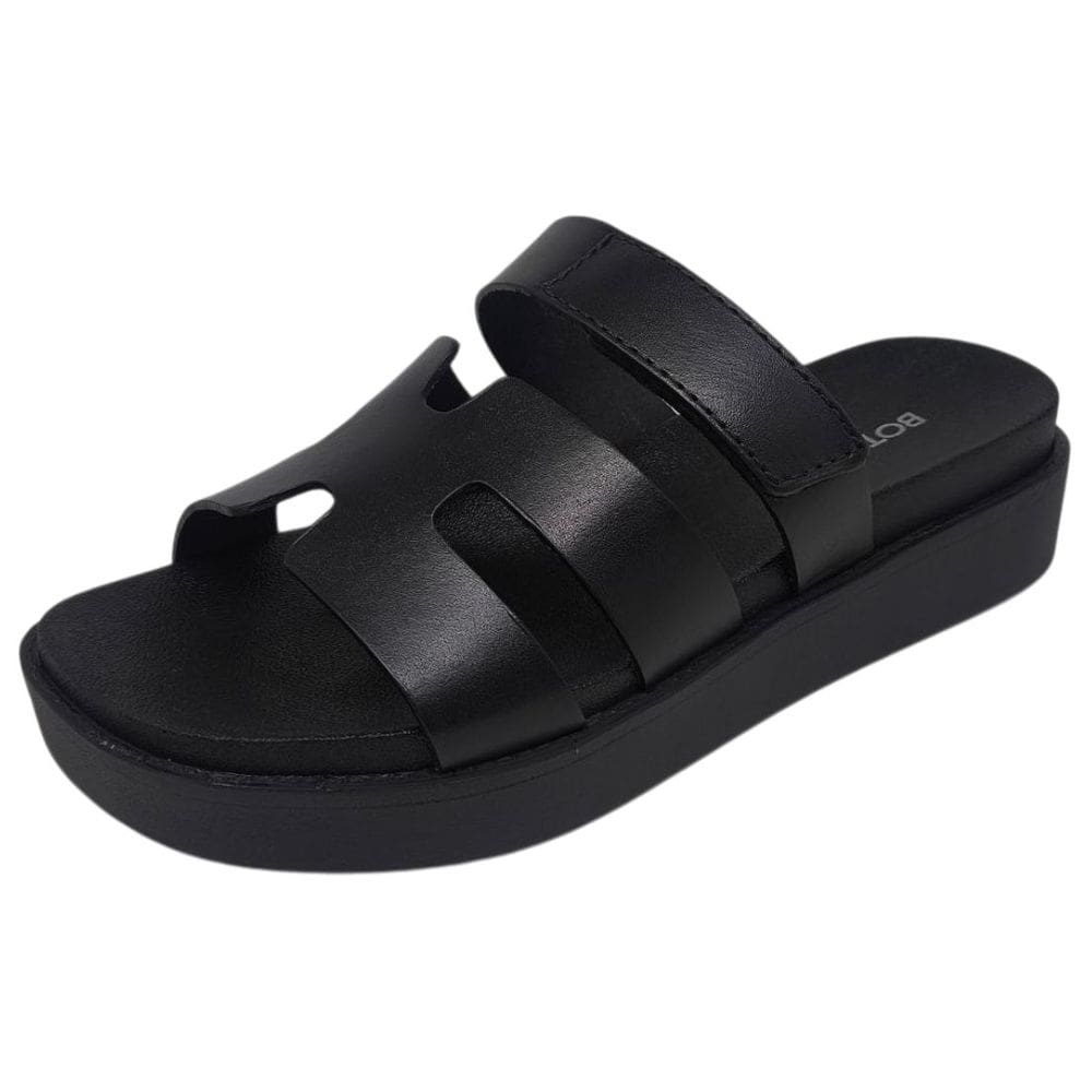 Tamanco Feminino Flatform Couro Fecho Tira Colante Bottero