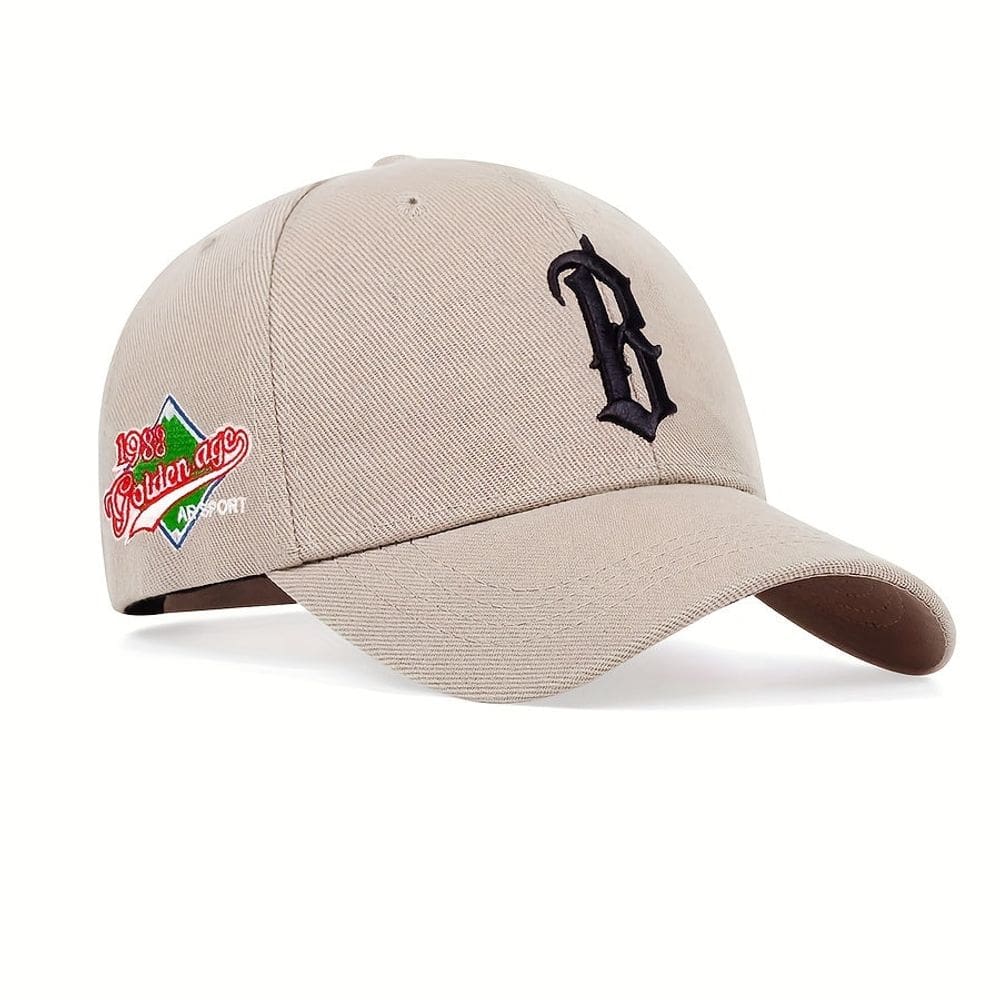 Boné Baseball Bordado Letra B Casual Ajustavél Esportivo