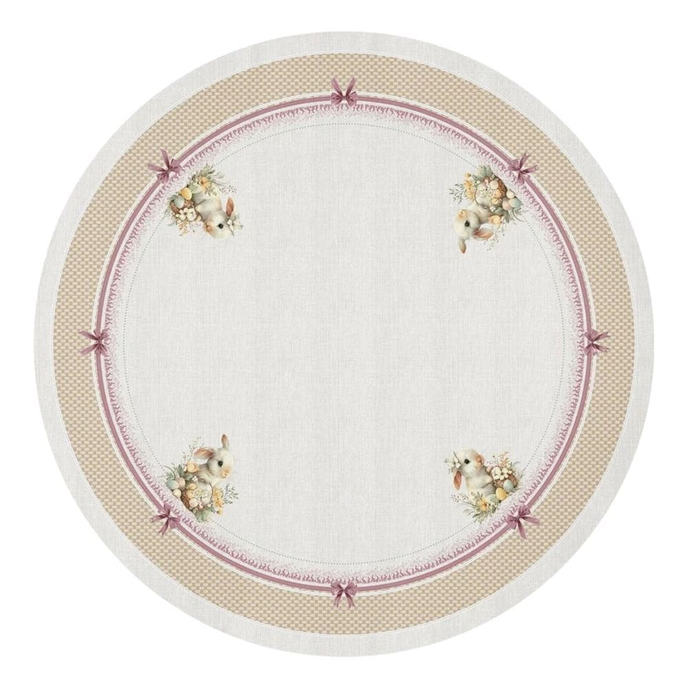 Toalha De Mesa De Pascoa Redonda Ternura 180cm 198049