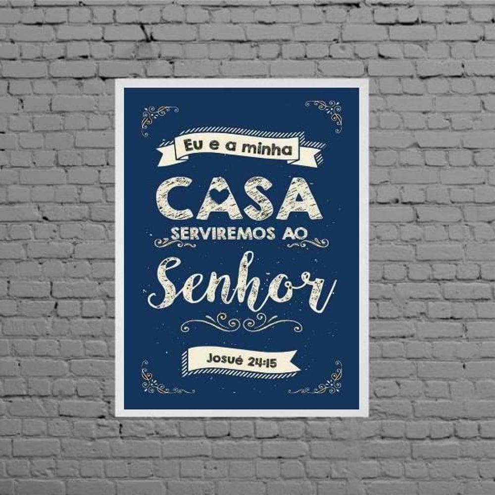Quadro Eu E Minha Casa Serviremos Ao Senhor 33X24Cm
