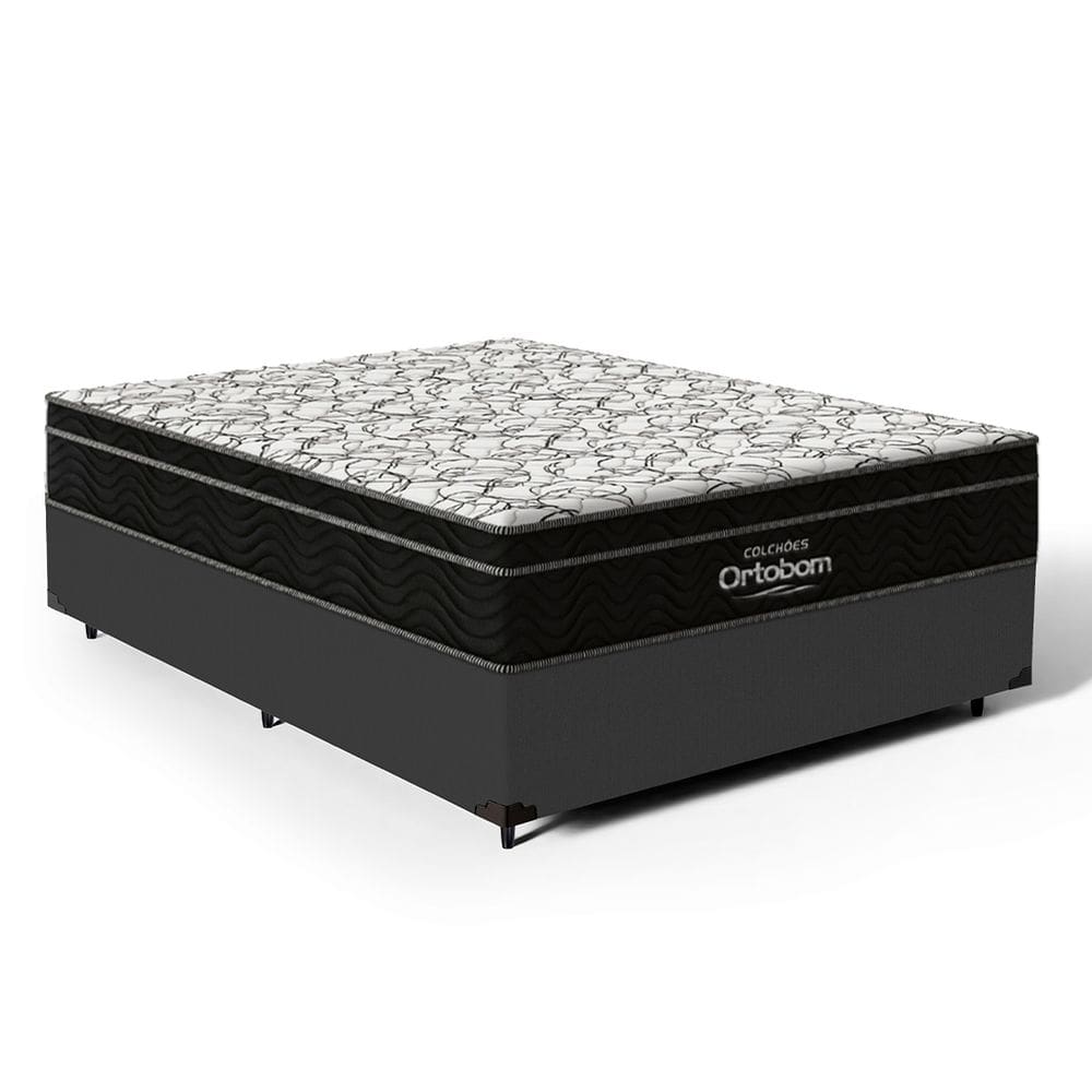 Cama Box + Colchão de Espuma D45 Ortobom Airtech 150 Casal