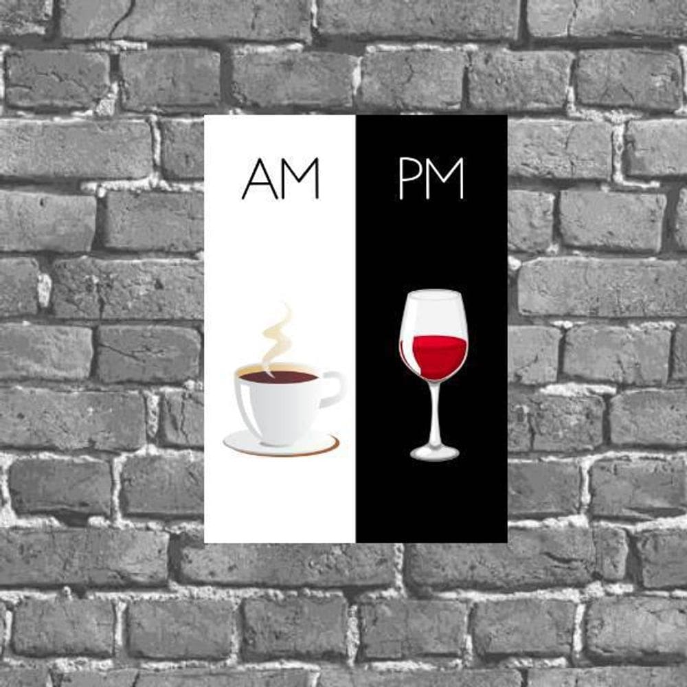 Placa Decorativa Café Vinho 18X27Cm