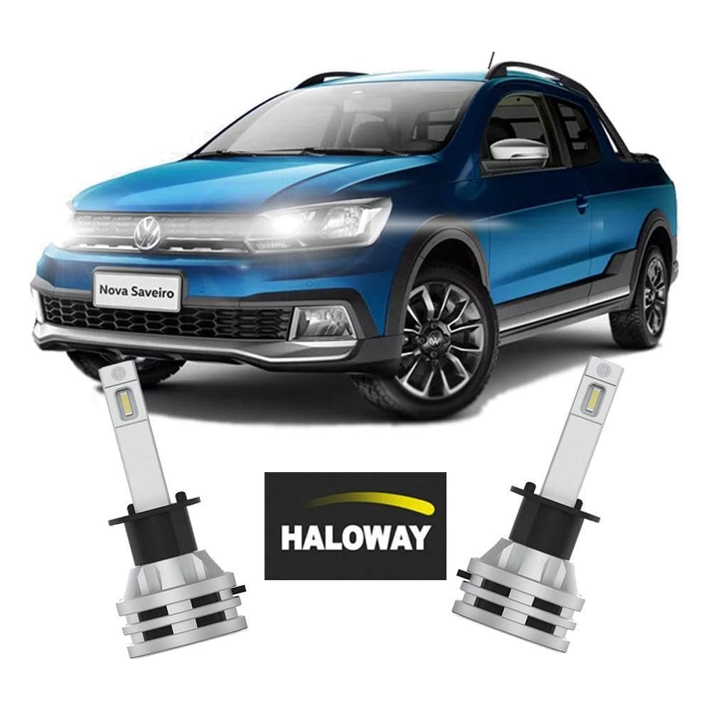Par Lâmpada Led Farol Saveiro Cross 2017/2022 6500K Haloway