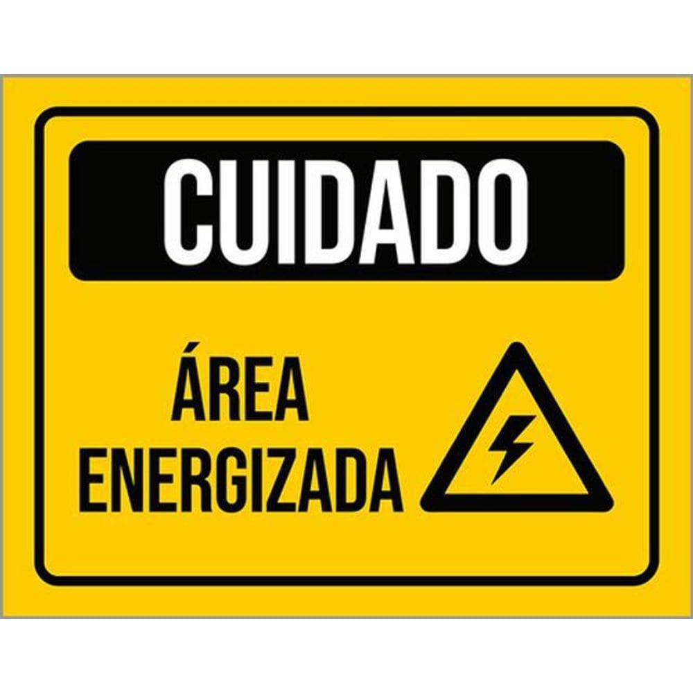 Kit 3 Placa Cuidado Eletricidade Área Energizada 36X46