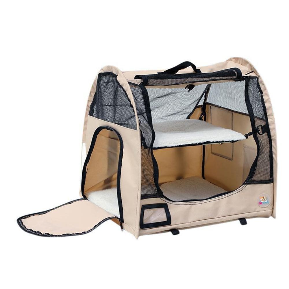 Toca Caminha Para Gatos Com Rede De Balança Bege