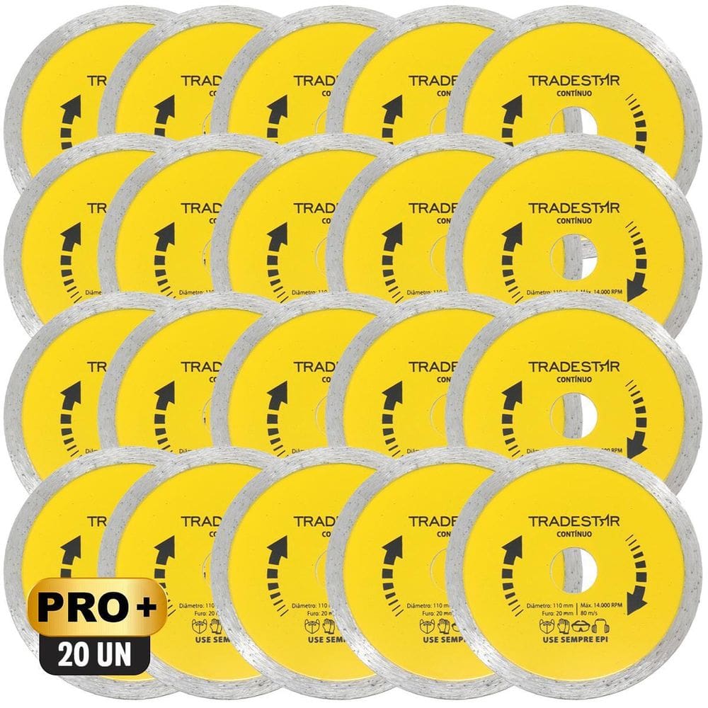 Kit Com 20 Disco Diamantado Contínuo 110X20Mm Porcelanato