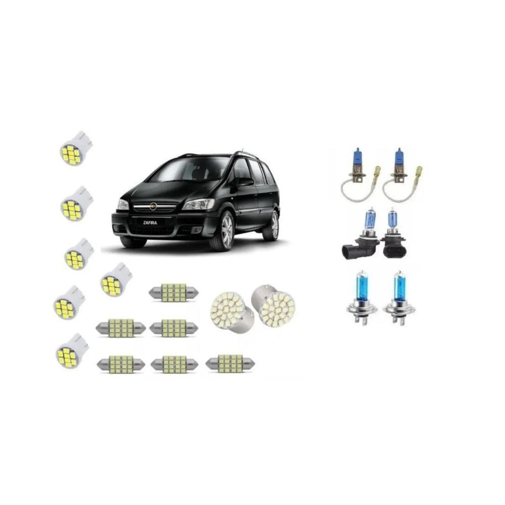 Kit Completo 20 Lampadas Faróis + Leds Zafira 2001 Em Diante