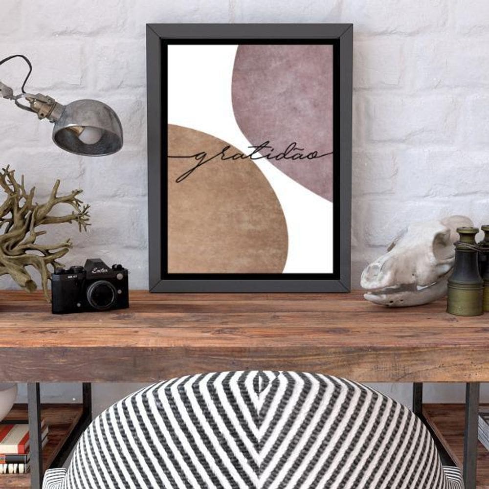 Quadro Decorativo Gratidão Abstrato Roxo 45X34Cm