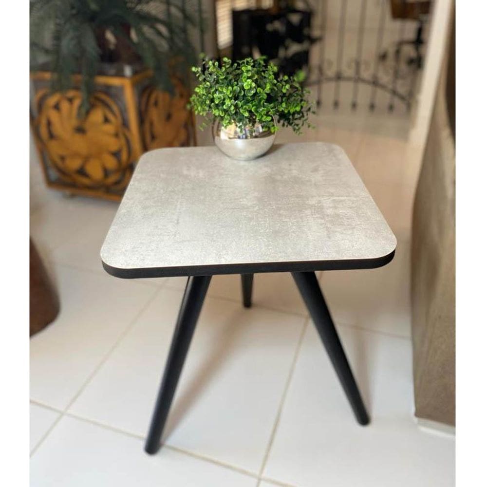 Mesa De Canto Apoio Pequena Decor Tamako - Ref 11 Concreto