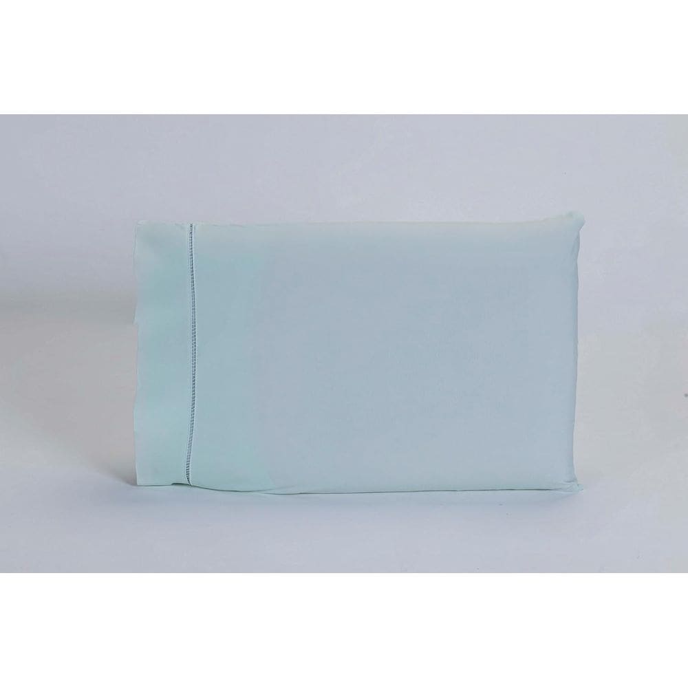 2 Fronhas King 50x70 100% Algodão 200 Fios Ponto Palito Verde-água