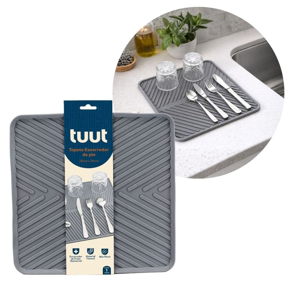 Tapete Escorredor de Pia Cozinha Emborrachado Prime Flexível 30x30cm - Tuut
