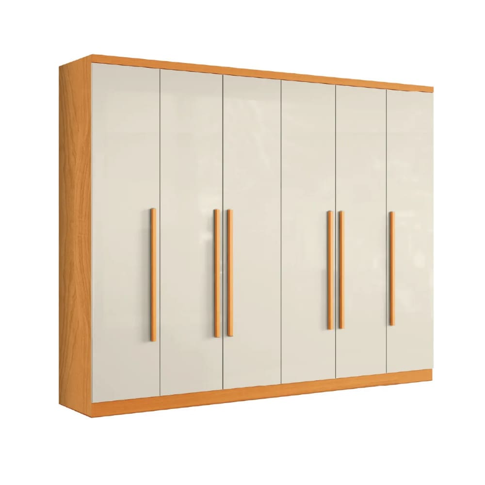 Guarda Roupas Casal 6 Portas 8 Gavetas Canadá Madeirado / Off White Aramóveis