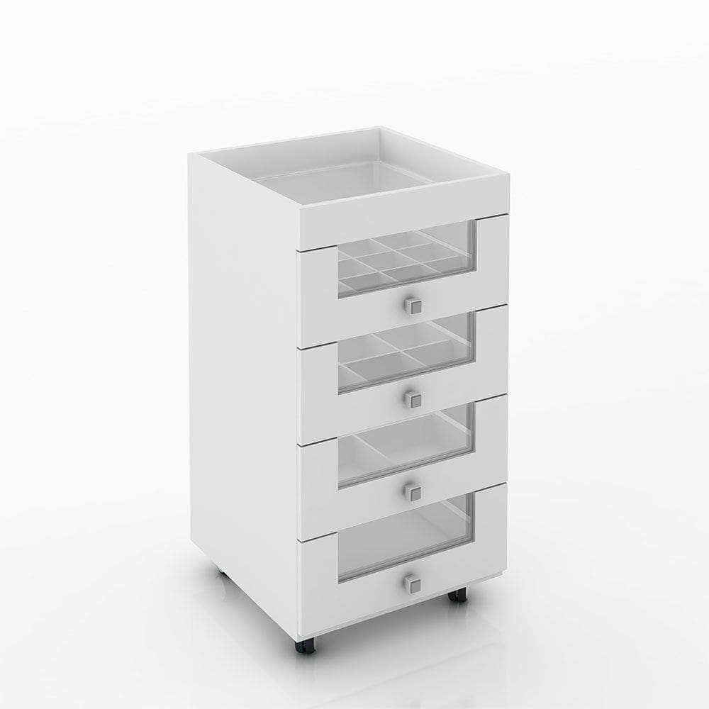 Carrinho de Maquiagem 4 Gavetas  PE2009 Tecno Mobili