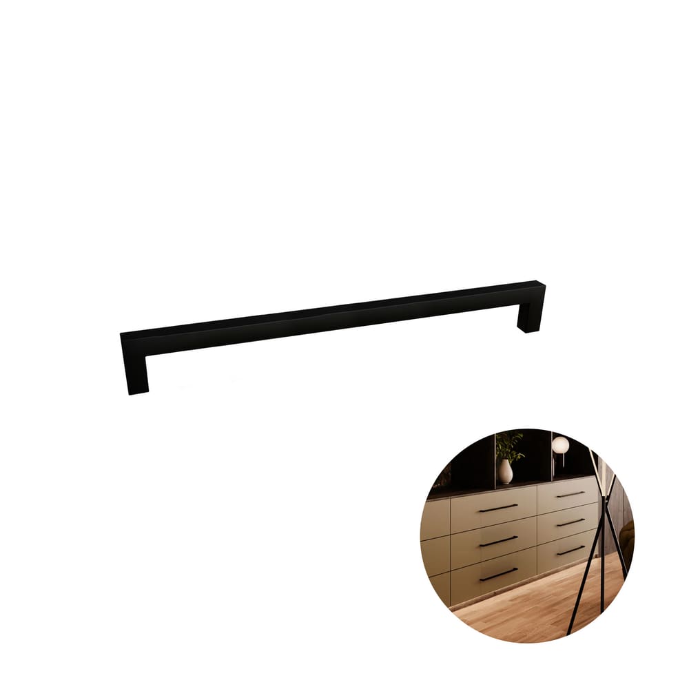 Puxador 256 Mm Inox Preto Rezzo Il811