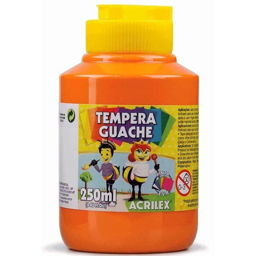 Tinta Guache 250 Ml - Acrilex - Laranja