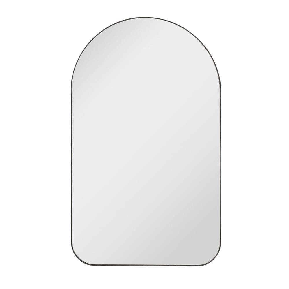 Espelho Capela Carisma Preto 64x44x3 cm - Vidro Guardian 3 mm, Couro Ecológico