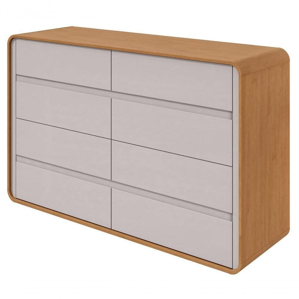 Cômoda 8 Gavetas Loop - Lopas Amendoa Clean-off White