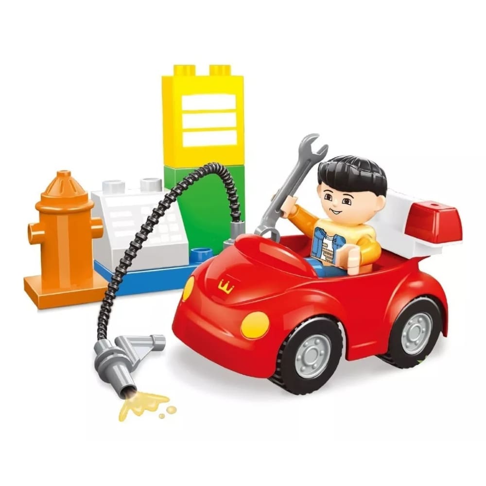 Blocos De Montar Block Brinq Ação Movel Posto de Serviços