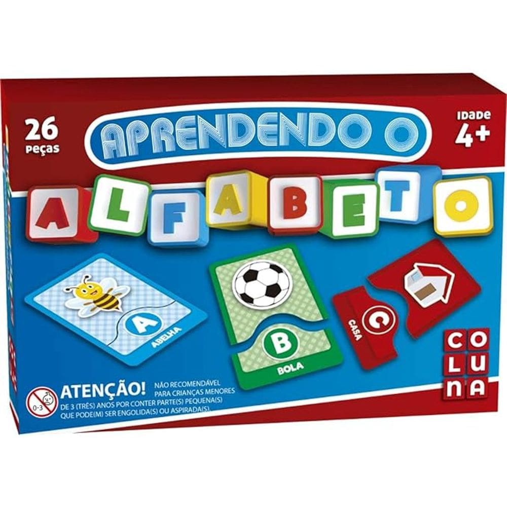 Brinquedo Pedagogico Aprendendo o Alfabeto 26PCS - Coluna
