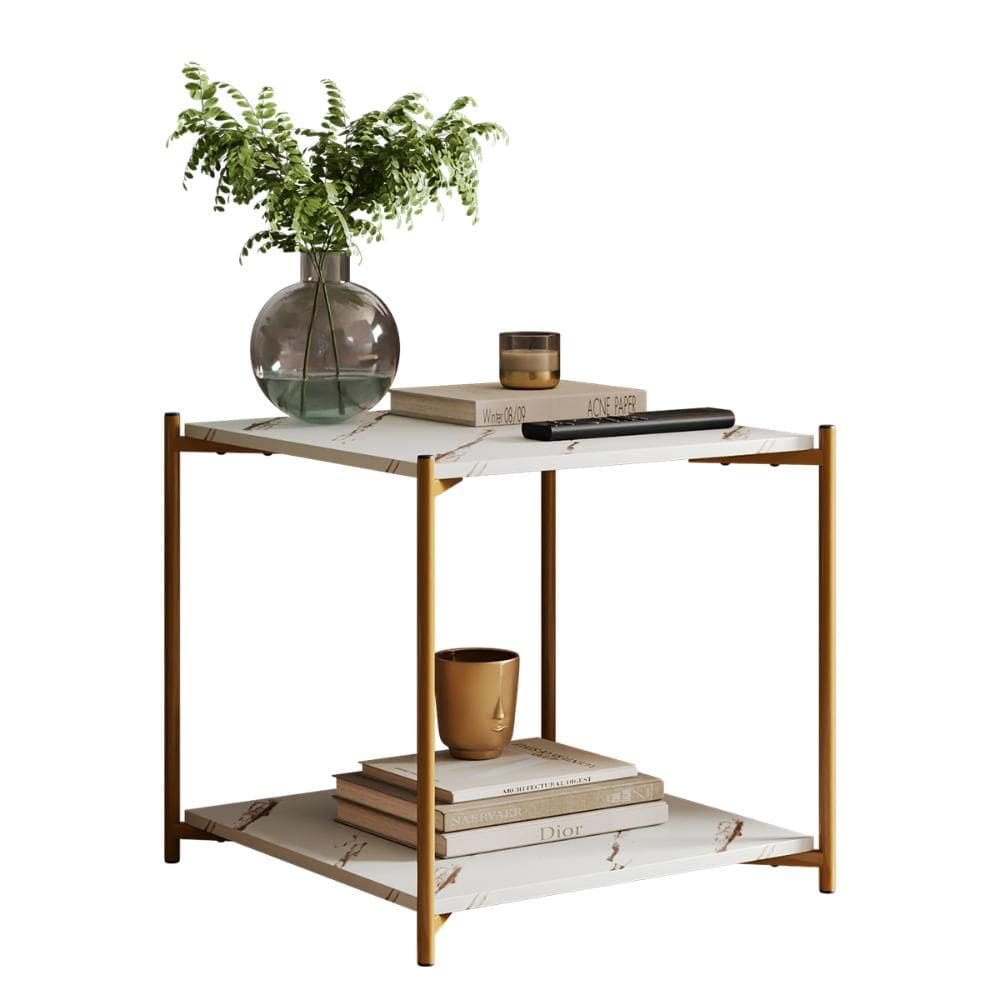 Mesa Lateral Quadrada G7002 com Pés de Metal