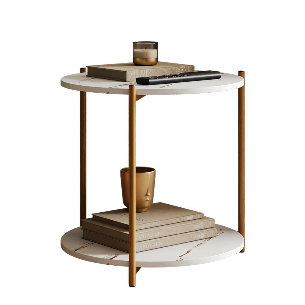 Mesa de Centro Redonda G7001 com Pés de Metal