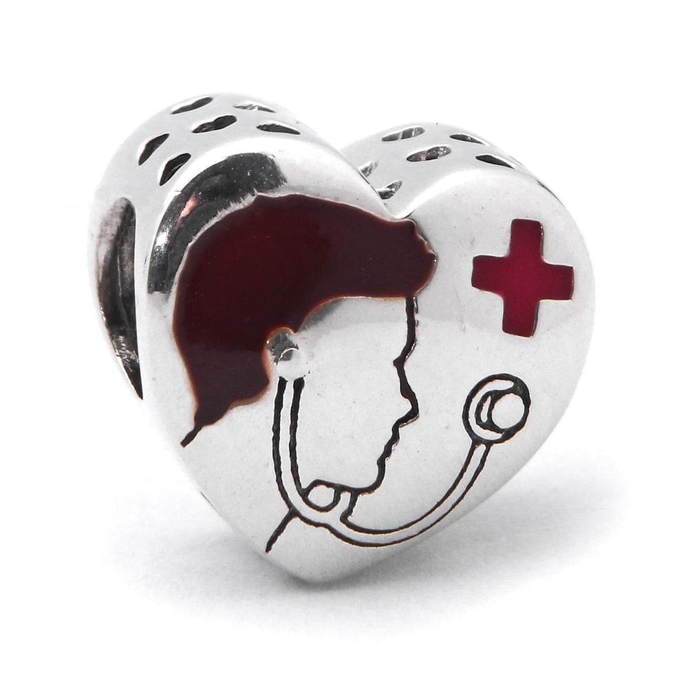 Berloque Mundo Briller Prata 925 Enfermagem 10x10mm