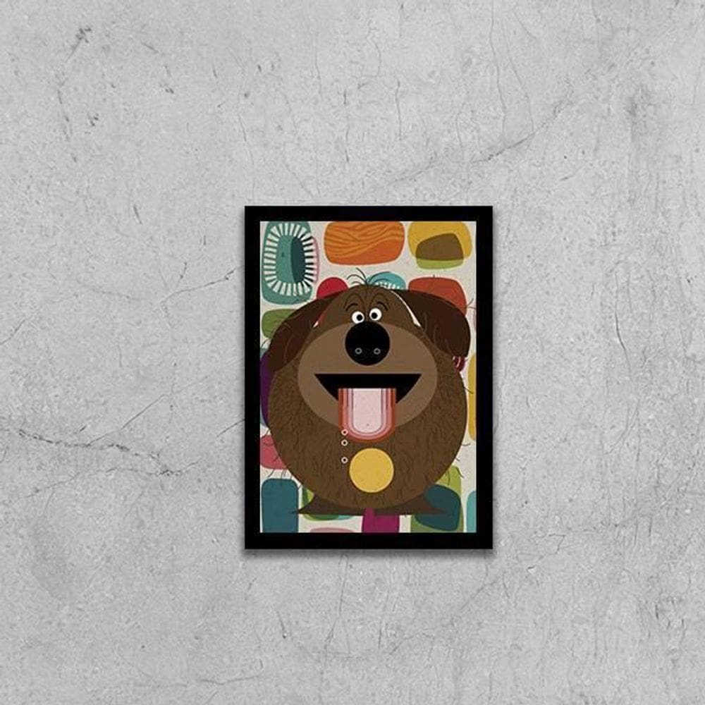 Quadro Dog- Filme The Secret Life Os Pets 45X34 Vidro Preta