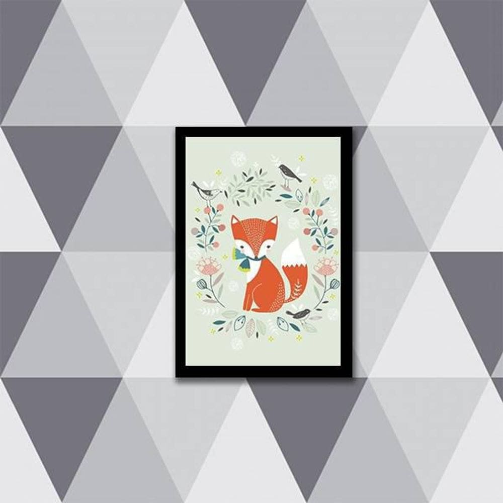 Quadro Ilustração Infantil Raposinha 24X18Cm