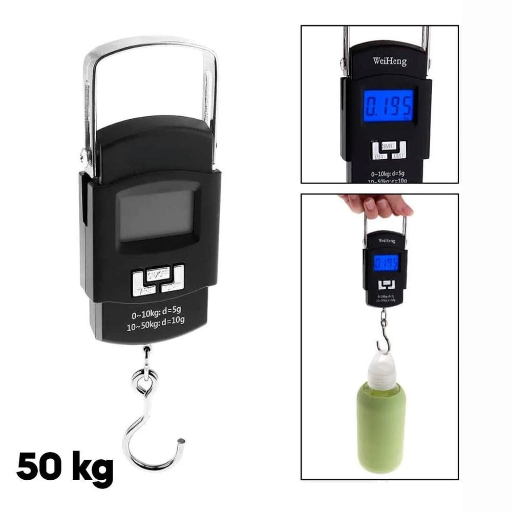 Balança De Mão Portatil Até 50Kg Com Gancho Para Bagagem