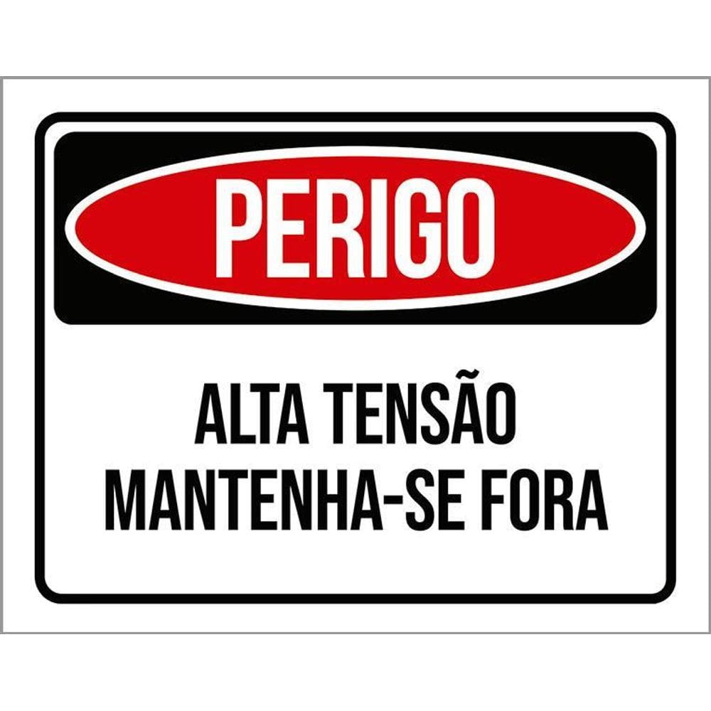 Placa Perigo Alta Tensão Mantenha-Se Fora 36X46